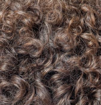 long brown wavy curly hair as background