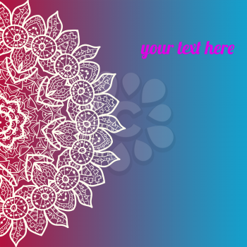 Blue and Pink Vector ornate frame with sample text. Perfect as invitation or announcement. All pieces are separate. Easy to change colors and edit.