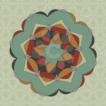 mixed color abstract ornament on the light green background