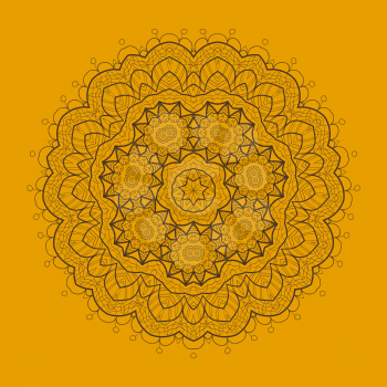 Vintage mandala of orange-red color with place for your text.