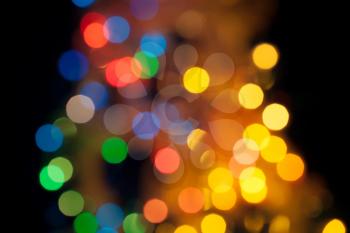 Pretty bright lights as wallpaper. Abstract circular bokeh background of Christmaslights