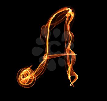 Royalty Free Clipart Image of a Letter in Fire