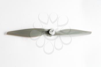 Gray propeller for RC plane from above