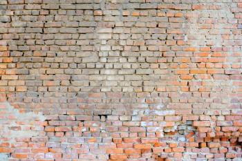 Obsolete red brick wall background