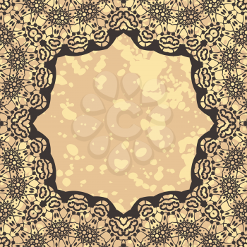 Stylized elegant islamic template design in henna background