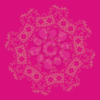 Ornament on the pink ethnic background.