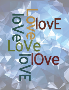 Love concept abstract design over triangles background