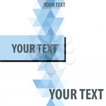 Light blue frame for text against triangles background frame