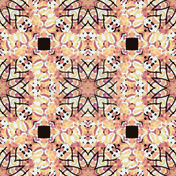 Oriental star seamless background in brown color. Mosaic motif.