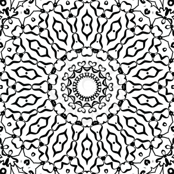 Symmetrical black and white pattern seamless ornament indian artwork