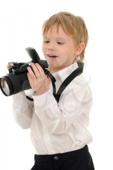 Royalty Free Photo of a Child Holding a Camera