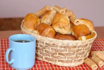 Royalty Free Photo of a Basket of Buns