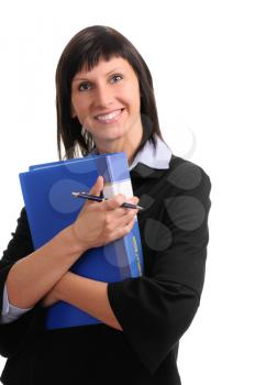 Royalty Free Photo of a Businesswoman Holding a Binder