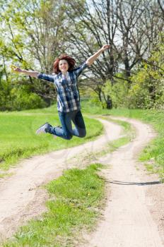 Royalty Free Photo of a Woman Jumping