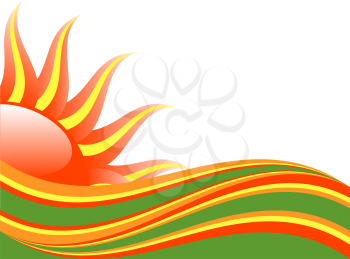 Royalty Free Clipart Image of a Colorful Sun