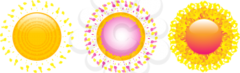 Royalty Free Clipart Image of Abstract Suns