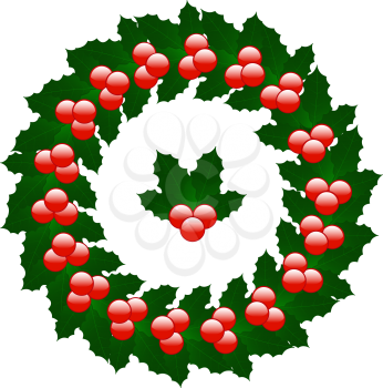 Royalty Free Clipart Image of a Christmas Wreath