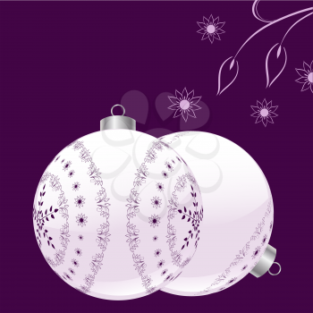 Royalty Free Clipart Image of Floral Baubles