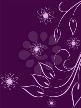 Royalty Free Clipart Image of a Floral Outline