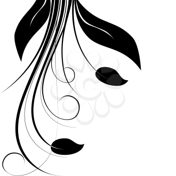 Royalty Free Clipart Image of a Floral Silhouette