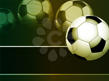 Royalty Free Clipart Image of a Flying Soccer Ball Background