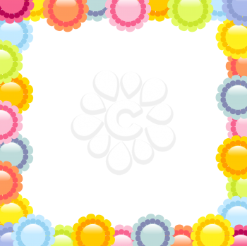 Royalty Free Clipart Image of a Funky Floral Border