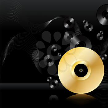 Royalty Free Clipart Image of  a Gold Disc Background