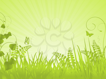 Royalty Free Clipart Image of a Spring Landscape 