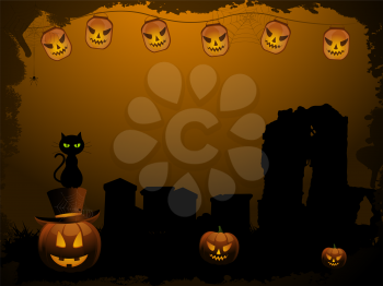 Royalty Free Clipart Image of a Halloween Background