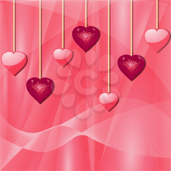 Royalty Free Clipart Image of Dangling Heart Pendants