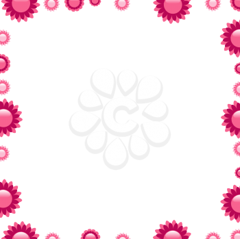 Royalty Free Clipart Image of a Pink Floral Border