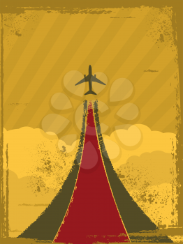 Royalty Free Clipart Image of a Retro Airplane Background 