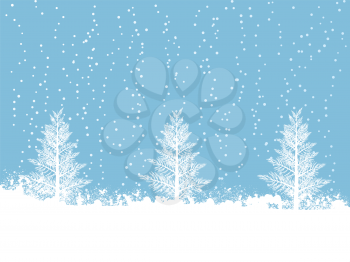 Royalty Free Clipart Image of a Snowy Winter Scene