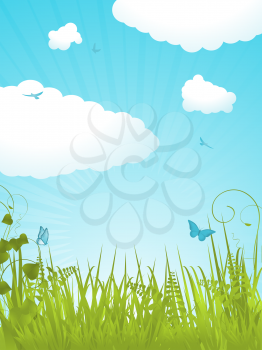 Royalty Free Clipart Image of a Spring Background