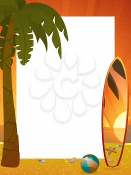 Royalty Free Clipart Image of a Tropical Summer Border 