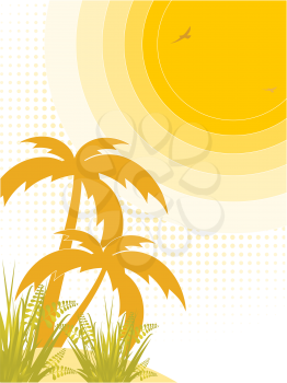 Royalty Free Clipart Image of an Abstract Tropical Background