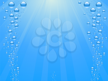 Royalty Free Clipart Image of a Background of Water Bubbles