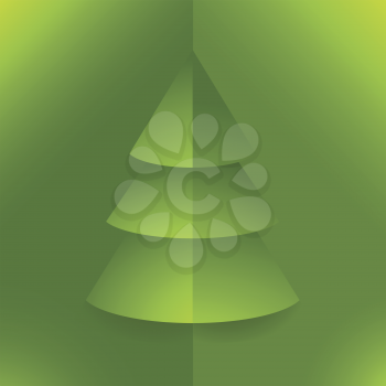 Green pop up 3d paper Christmas tree