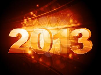 New year celebratio background with gold 3d 2013