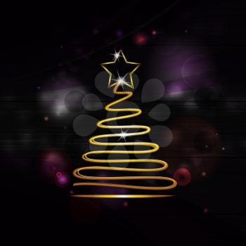 Christmas background with neon Christmas tree