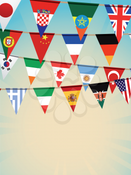 world flags bunting background