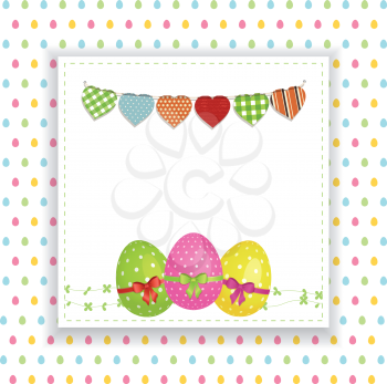 Easter Background with Raised Border and Bunting