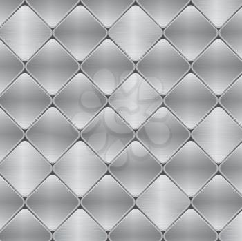 Royalty Free Clipart Image of a Brushed Metal Tile Background