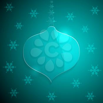 Royalty Free Clipart Image of a Snowflake and Ornament Background