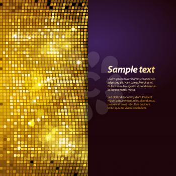 Royalty Free Clipart Image of a Gold Mosaic Background