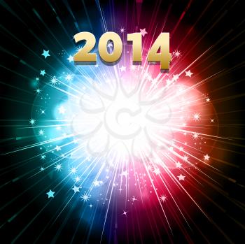 Royalty Free Clipart Image of a New Year Background With Fireworks