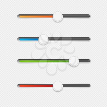 Slider Controls on with Colored Bars on a White Patterned Background