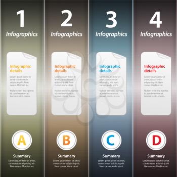Infographic Coloured Metallic Folders with Sample Text