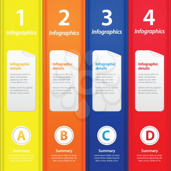 Infographic with Coloured Folders and Sample Text