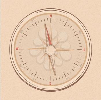 Compass in a line drawn simplistic style